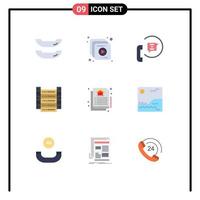 Stock Vector Icon Pack of 9 Line Signs and Symbols for image estate phone document information Editable Vector Design Elements