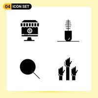 4 Creative Icons for Modern website design and responsive mobile apps 4 Glyph Symbols Signs on White Background 4 Icon Pack vector