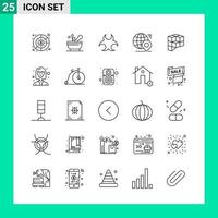 Pack of 25 Line Style Icon Set Outline Symbols for print Creative Signs Isolated on White Background 25 Icon Set vector