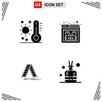 4 Icons Solid Style Grid Based Creative Glyph Symbols for Website Design Simple Solid Icon Signs Isolated on White Background 4 Icon Set vector