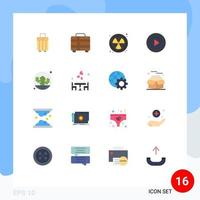 Modern Set of 16 Flat Colors and symbols such as desert ux nuclear ui creative Editable Pack of Creative Vector Design Elements