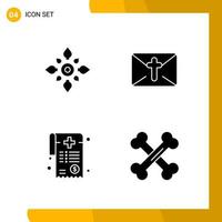 4 Icon Set Solid Style Icon Pack Glyph Symbols isolated on White Backgound for Responsive Website Designing vector