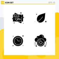 Pictogram Set of Simple Solid Glyphs of fathers day greeting card time ecology spring cloud Editable Vector Design Elements