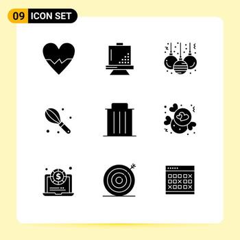 Set of 9 Modern UI Icons Symbols Signs for recycle delete paint wire manual Editable Vector Design Elements