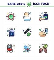Simple Set of Covid19 Protection Blue 25 icon pack icon included wash handcare water bowl hand sanitizer viral coronavirus 2019nov disease Vector Design Elements