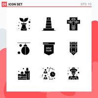 Set of 9 Modern UI Icons Symbols Signs for game punching death boxing bag Editable Vector Design Elements