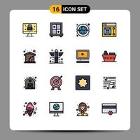 16 Creative Icons Modern Signs and Symbols of care home network economics designer Editable Creative Vector Design Elements