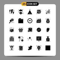 Set of 25 Modern UI Icons Symbols Signs for venus sign nature storage hosting Editable Vector Design Elements