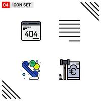 Universal Icon Symbols Group of 4 Modern Filledline Flat Colors of develop line web left telephone Editable Vector Design Elements