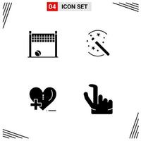 4 Icons Solid Style Grid Based Creative Glyph Symbols for Website Design Simple Solid Icon Signs Isolated on White Background 4 Icon Set vector