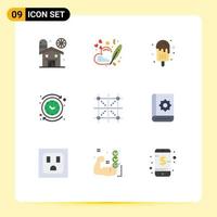 9 Creative Icons Modern Signs and Symbols of coding reverse dessert clock backward Editable Vector Design Elements