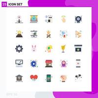 Universal Icon Symbols Group of 25 Modern Flat Colors of touch hand performance gestures medical Editable Vector Design Elements