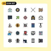 Set of 25 Modern UI Icons Symbols Signs for bubble equipment arrow custom close Editable Vector Design Elements