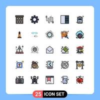 Universal Icon Symbols Group of 25 Modern Filled line Flat Colors of illness health audio clinical record grid Editable Vector Design Elements