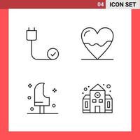 4 Icon Pack Line Style Outline Symbols on White Background Simple Signs for general designing vector