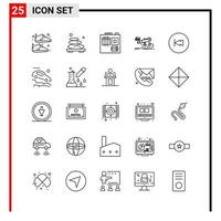 25 General Icons for website design print and mobile apps 25 Outline Symbols Signs Isolated on White Background 25 Icon Pack vector