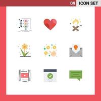 9 Creative Icons Modern Signs and Symbols of click plant like flower canada Editable Vector Design Elements