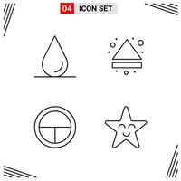 4 Icons Line Style Grid Based Creative Outline Symbols for Website Design Simple Line Icon Signs Isolated on White Background 4 Icon Set vector