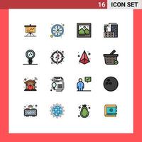 Set of 16 Modern UI Icons Symbols Signs for home construction time architecture photo Editable Creative Vector Design Elements