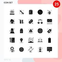 25 Thematic Vector Solid Glyphs and Editable Symbols of employee zoom page enlarge arrows Editable Vector Design Elements