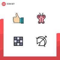 4 Creative Icons Modern Signs and Symbols of like easter hand yes feed Editable Vector Design Elements