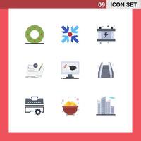 9 Flat Color concept for Websites Mobile and Apps education quest electricity mission game Editable Vector Design Elements