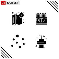 Pixle Perfect Set of 4 Solid Icons Glyph Icon Set for Webite Designing and Mobile Applications Interface vector