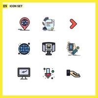 Universal Icon Symbols Group of 9 Modern Filledline Flat Colors of future seo agreement internet direction Editable Vector Design Elements