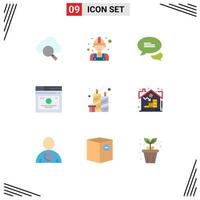 Universal Icon Symbols Group of 9 Modern Flat Colors of candles birthday messaging web page Editable Vector Design Elements