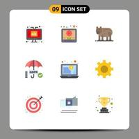 Universal Icon Symbols Group of 9 Modern Flat Colors of finances secure animal tick gdpr Editable Vector Design Elements