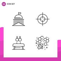 Outline Icon set Pack of 4 Line Icons isolated on White Background for responsive Website Design Print and Mobile Applications vector