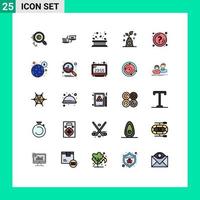 paquete de iconos de vector de stock de 25 signos y símbolos de línea para elementos de diseño de vector editables de borde de caída de conexión de hoja de crecimiento