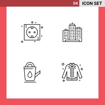 4 Line concept for Websites Mobile and Apps board office plug architecture real Editable Vector Design Elements