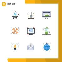 Modern Set of 9 Flat Colors Pictograph of cv medical app health website Editable Vector Design Elements