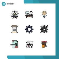 Set of 9 Modern UI Icons Symbols Signs for vehicles usa golf american scroll Editable Vector Design Elements