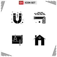 4 Icons Solid Style Grid Based Creative Glyph Symbols for Website Design Simple Solid Icon Signs Isolated on White Background 4 Icon Set vector