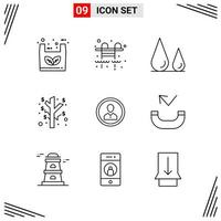 9 Icons Line Style Grid Based Creative Outline Symbols for Website Design Simple Line Icon Signs Isolated on White Background 9 Icon Set vector