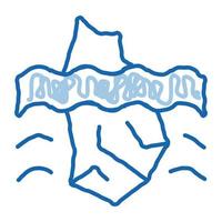 iceberg crash doodle icon hand drawn illustration vector