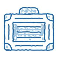 ilustración de dibujado a mano de icono de doodle de caja de equipo vector