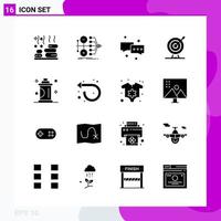 Solid Icon set Pack of 16 Glyph Icons isolated on White Background for Web Print and Mobile vector