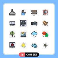 16 iconos creativos signos y símbolos modernos de aplicación de software ubicación aplicación pin elementos de diseño de vectores creativos editables