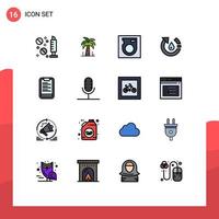 Universal Icon Symbols Group of 16 Modern Flat Color Filled Lines of board clipboard drive recycle environment Editable Creative Vector Design Elements