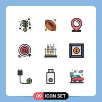 9 Creative Icons Modern Signs and Symbols of tube arrow location target darts Editable Vector Design Elements