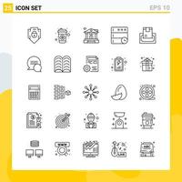 Collection of 25 Universal Line Icons Icon Set for Web and Mobile vector