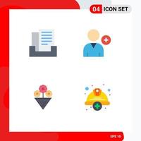 User Interface Pack of 4 Basic Flat Icons of email cap follow flower helmet Editable Vector Design Elements