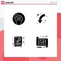 User Interface Pack of 4 Basic Solid Glyphs of activities down game arrows library Editable Vector Design Elements