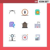 9 Thematic Vector Flat Colors and Editable Symbols of home computing document search file Editable Vector Design Elements