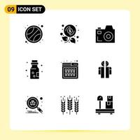 9 Thematic Vector Solid Glyphs and Editable Symbols of purchase online communication buy danger Editable Vector Design Elements