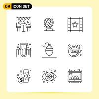 9 Creative Icons for Modern website design and responsive mobile apps 9 Outline Symbols Signs on White Background 9 Icon Pack vector