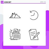 Set of 4 icons in Line style Creative Outline Symbols for Website Design and Mobile Apps Simple Line Icon Sign Isolated on White Background 4 Icons vector